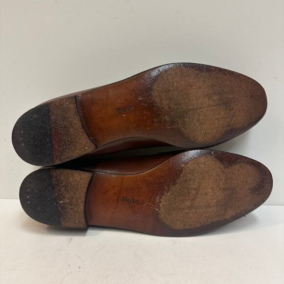 VGUC Ralph Lauren Purple Label Chili Brown Calf Penny Loafer Made in Italy 9.5 D main image 14